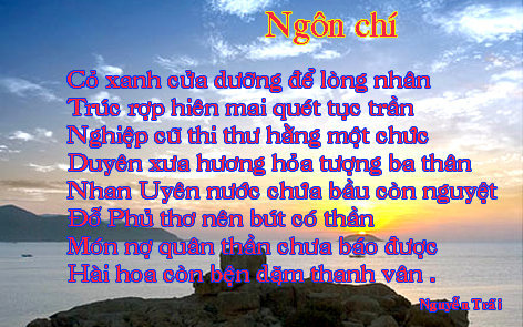 Bài thơ Ngôn Chí  ơ NGuyễn Trãi